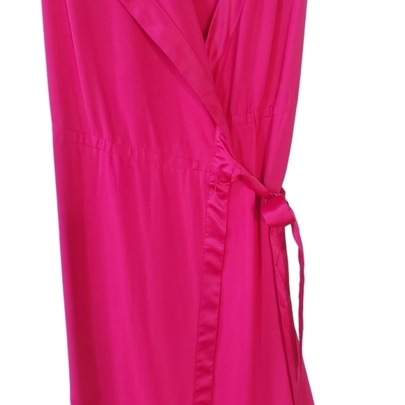 NWOT Tristan Hot Pink Wrap Dress W/ Satin Belt XS - Picture 4 of 6